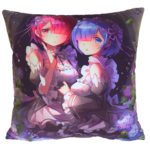 Coussin oreiller 45 x 45 cm de Rem & Ram – Re:Zero kara Hajimeru Isekai Seikatsu